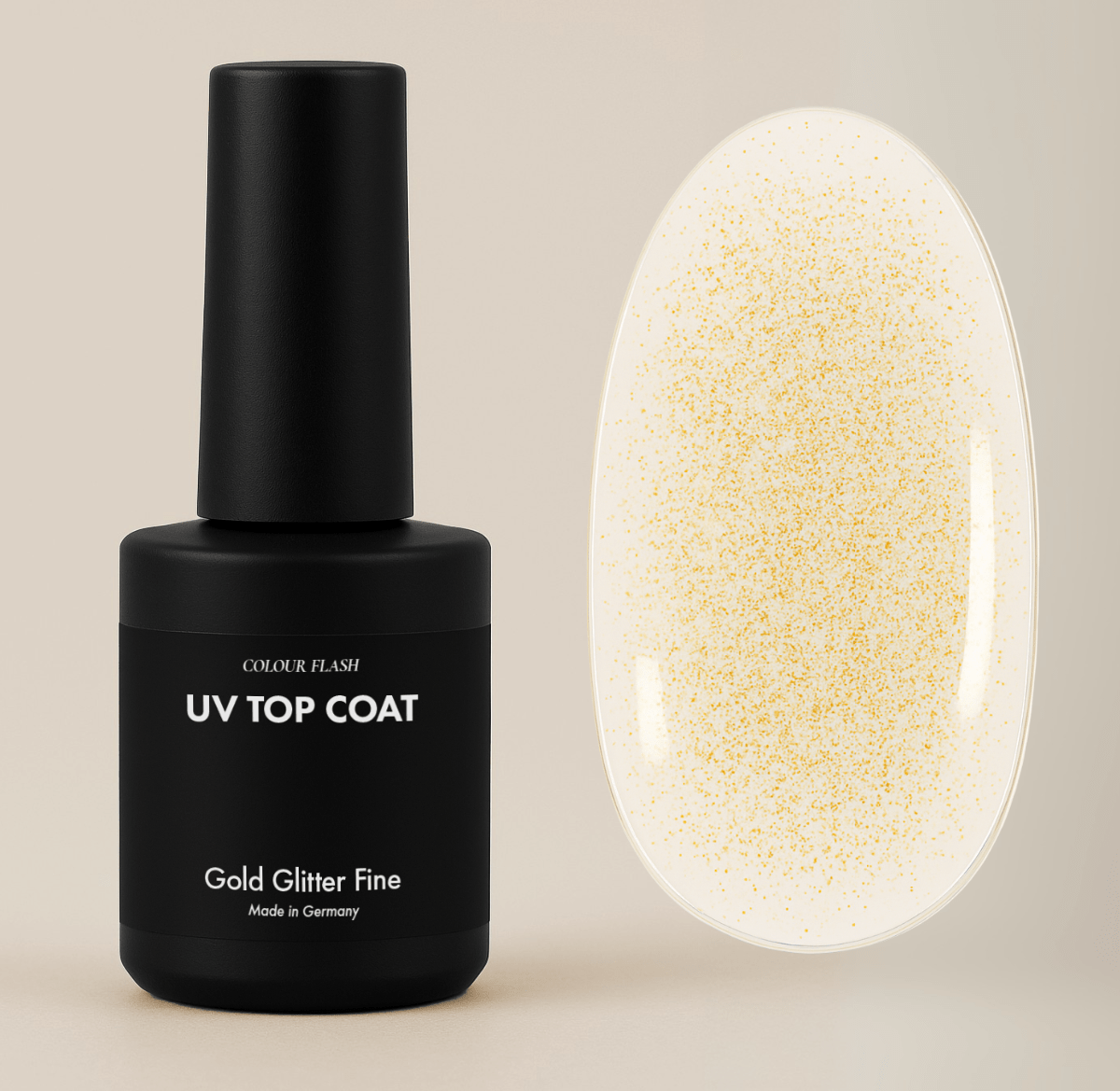 UV Top Coat: Gold Glitter Fine